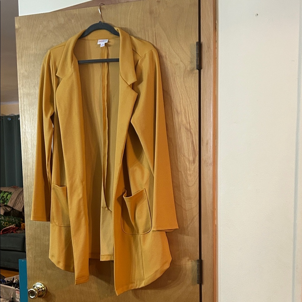 LuLaRoe Gwen Blazer Size Large Mustard Like New